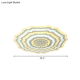 Modern Super Thin Flower Led Ceiling Light With Crystal Drop