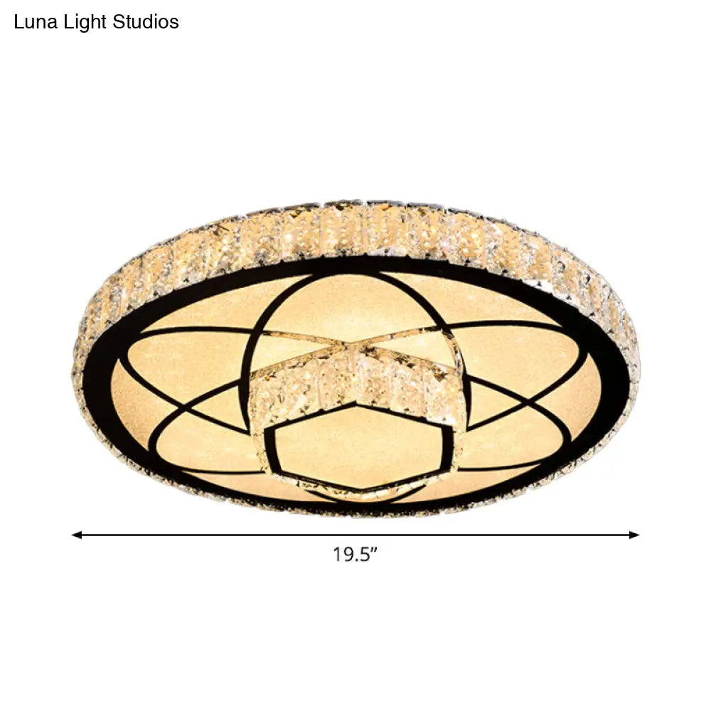 Modern Surface Mounted Led Ceiling Lamp With Clear Embedded Crystals - Loving Heart/Mushroom/Flower