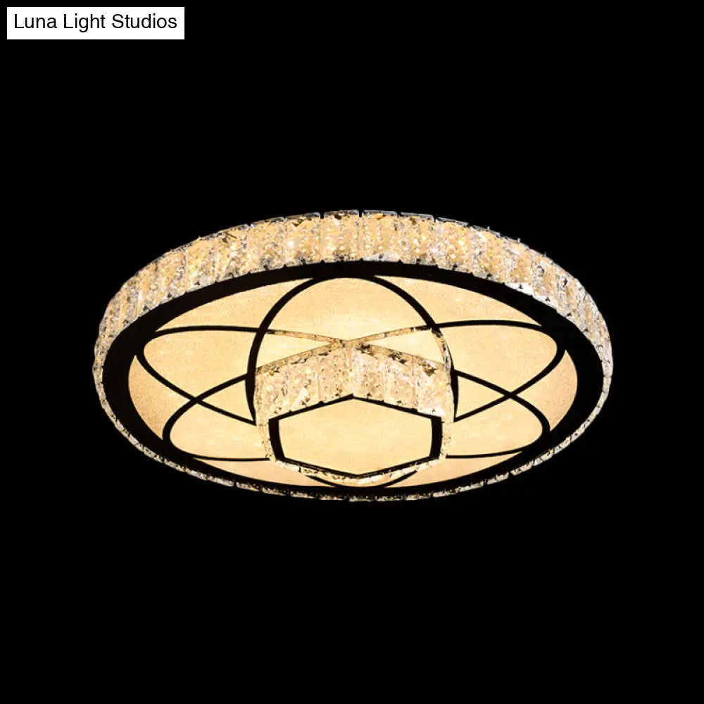 Modern Surface Mounted Led Ceiling Lamp With Clear Embedded Crystals - Loving Heart/Mushroom/Flower