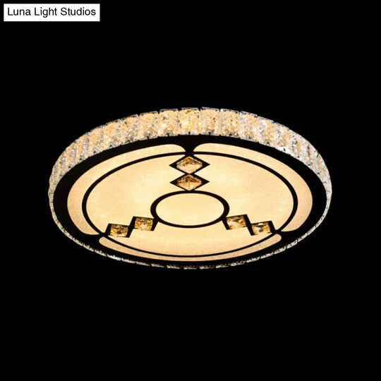 Modern Surface Mounted Led Ceiling Lamp With Clear Embedded Crystals - Loving Heart/Mushroom/Flower