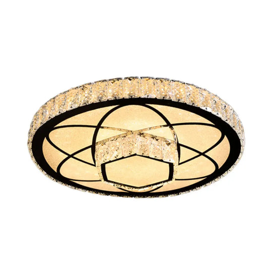 Modern Surface Mounted Led Ceiling Lamp With Clear Embedded Crystals - Loving Heart/Mushroom/Flower