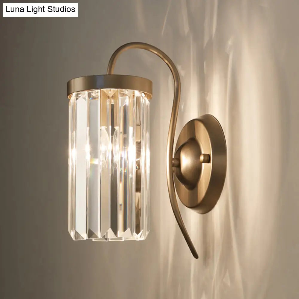 Modern Swan Neck Wall Lamp With Crystal Shade