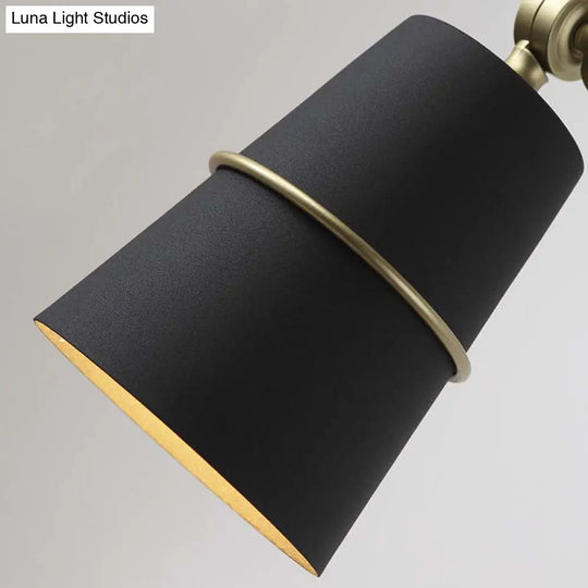 Modern Swing Arm Wall Light In Black/White For Hallway