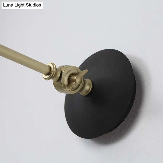 Modern Swing Arm Wall Light In Black/White For Hallway