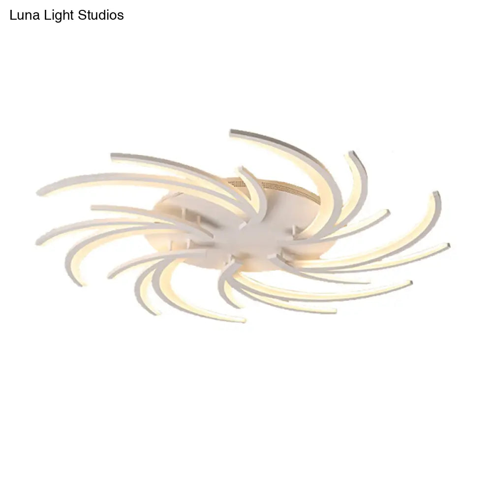 Modern Swirl Flush Mount Lamp - Acrylic Ceiling Fixture With 3/4/5 Lights For White Bedroom