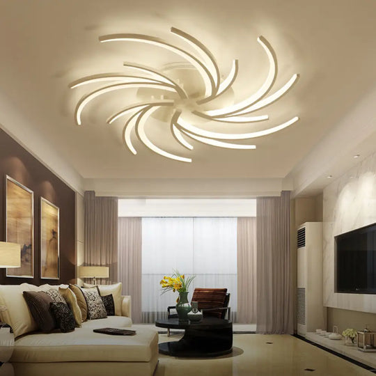 Modern Swirl Flush Mount Lamp - Acrylic Ceiling Fixture With 3/4/5 Lights For White Bedroom