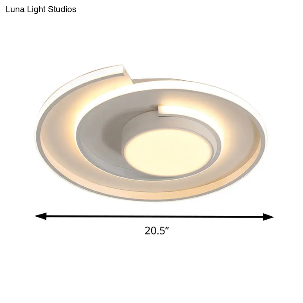 Modern Swirl Led Ceiling Lamp For Energy-Saving Study Room Lighting