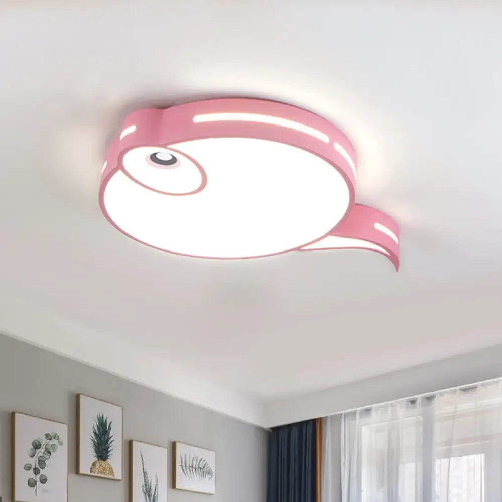 Modern Tadpole Ceiling Light - Acrylic Led Flush Mount In Gray/Blue/Pink Pink