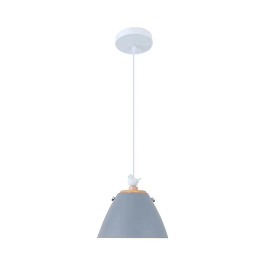 Modern Tapered Pendant Light - Grey/White/Yellow Metal Ceiling Lighting Grey