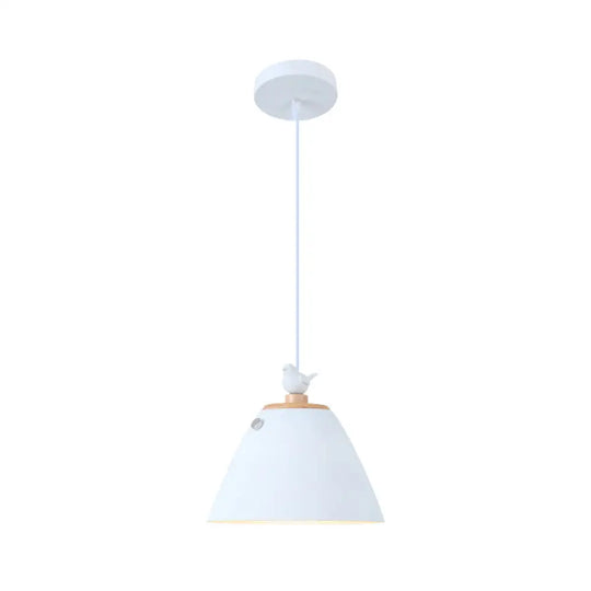 Modern Tapered Pendant Light - Grey/White/Yellow Metal Ceiling Lighting White