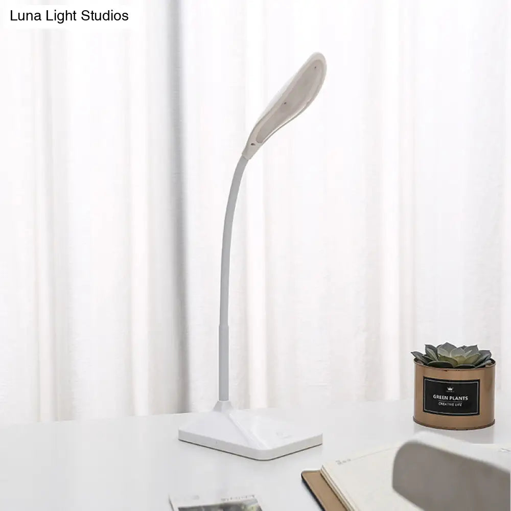 Modern Touch Control Led Desk Lamp - Rechargeable Reading Light In Blue/Pink/White