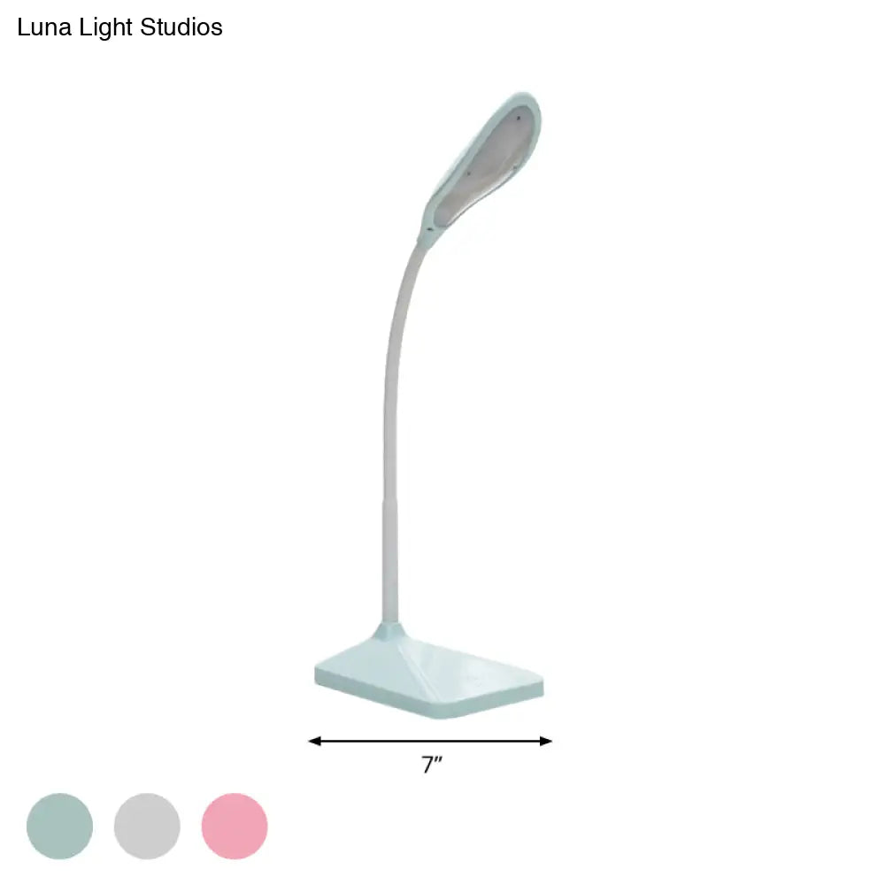 Modern Touch Control Led Desk Lamp - Rechargeable Reading Light In Blue/Pink/White