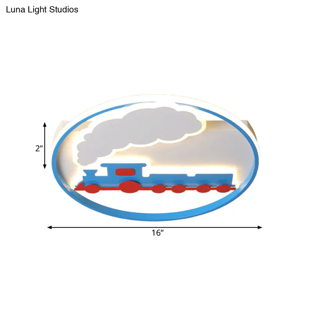 Modern Train Ceiling Flush Mount Led Light Fixture With Warm/White Acrylic And Ring