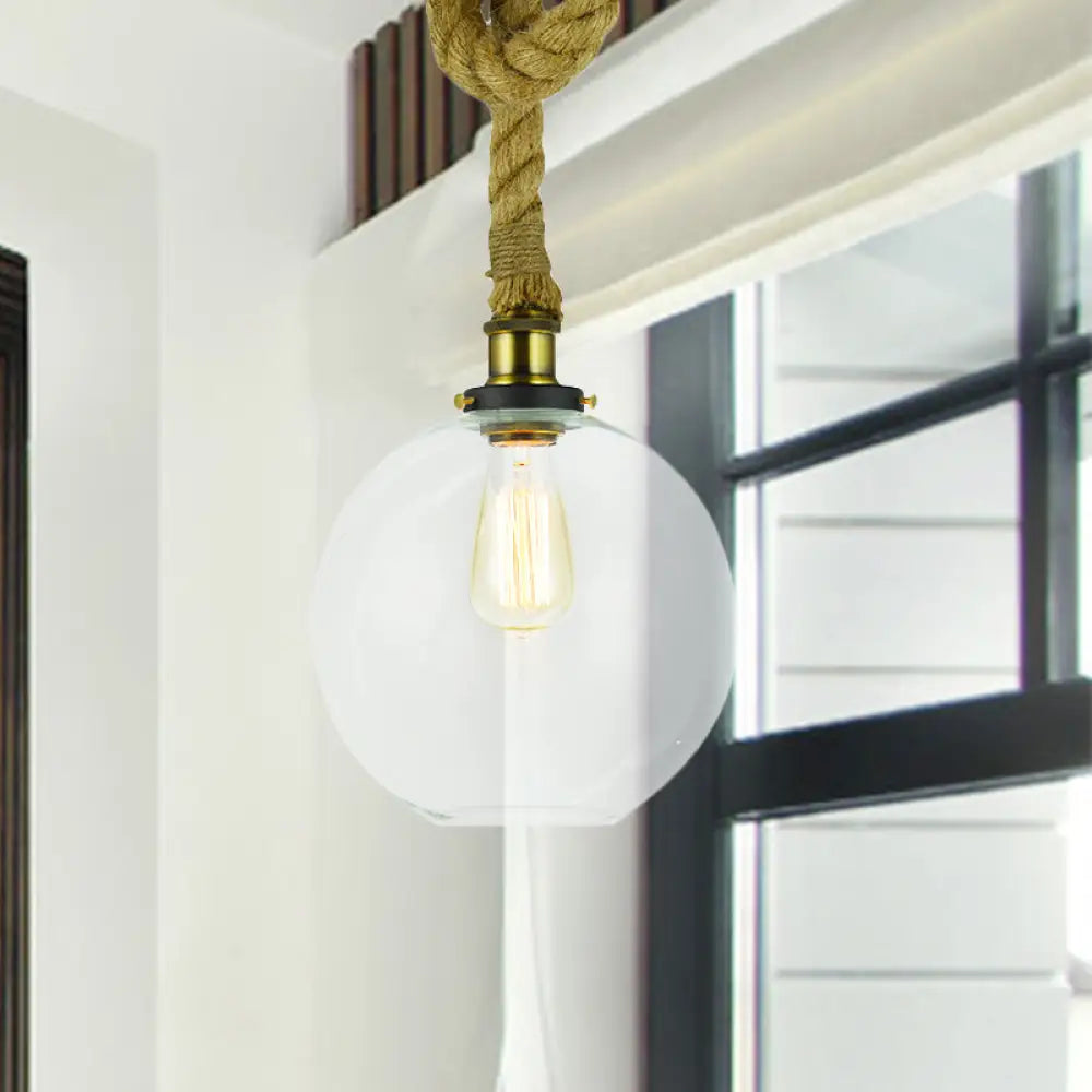 Modern Transparent Glass Pendant Light With Industrial Style - Ideal Kitchen Ceiling Fixture Brass