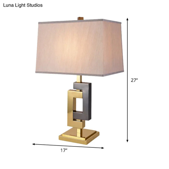 Modern Trapezoid Task Lighting Desk Lamp - Small Black & Gold