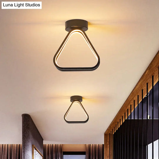 Modern Triangle Acrylic Led Ceiling Light In Black/White With Multiple Color Options