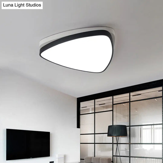 Modern Triangle Ceiling Lights In White And Black - 15/19/23 Sizes Iron Acrylic Fixture With