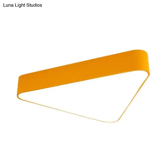 Modern Triangle Led Ceiling Light - Slim Flush Mount Design Yellow / Warm 18