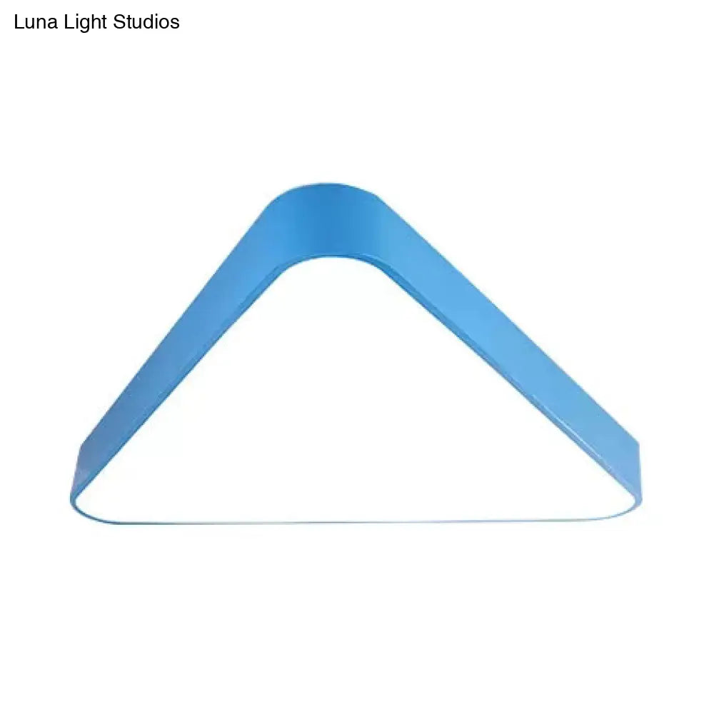 Modern Triangle Led Ceiling Light - Slim Flush Mount Design Blue / Warm 18