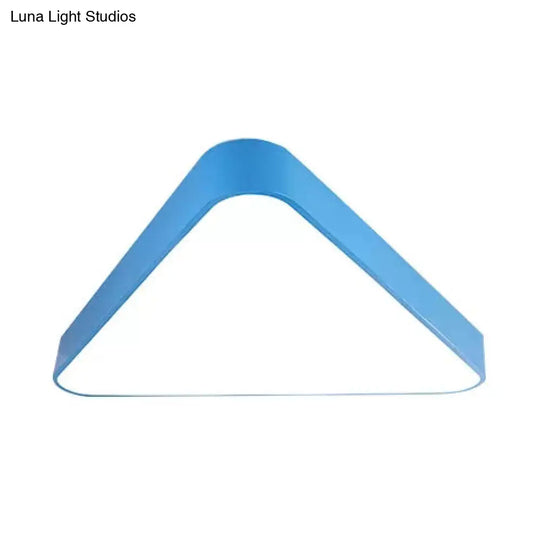 Modern Triangle Led Ceiling Light - Slim Flush Mount Design Blue / Warm 18