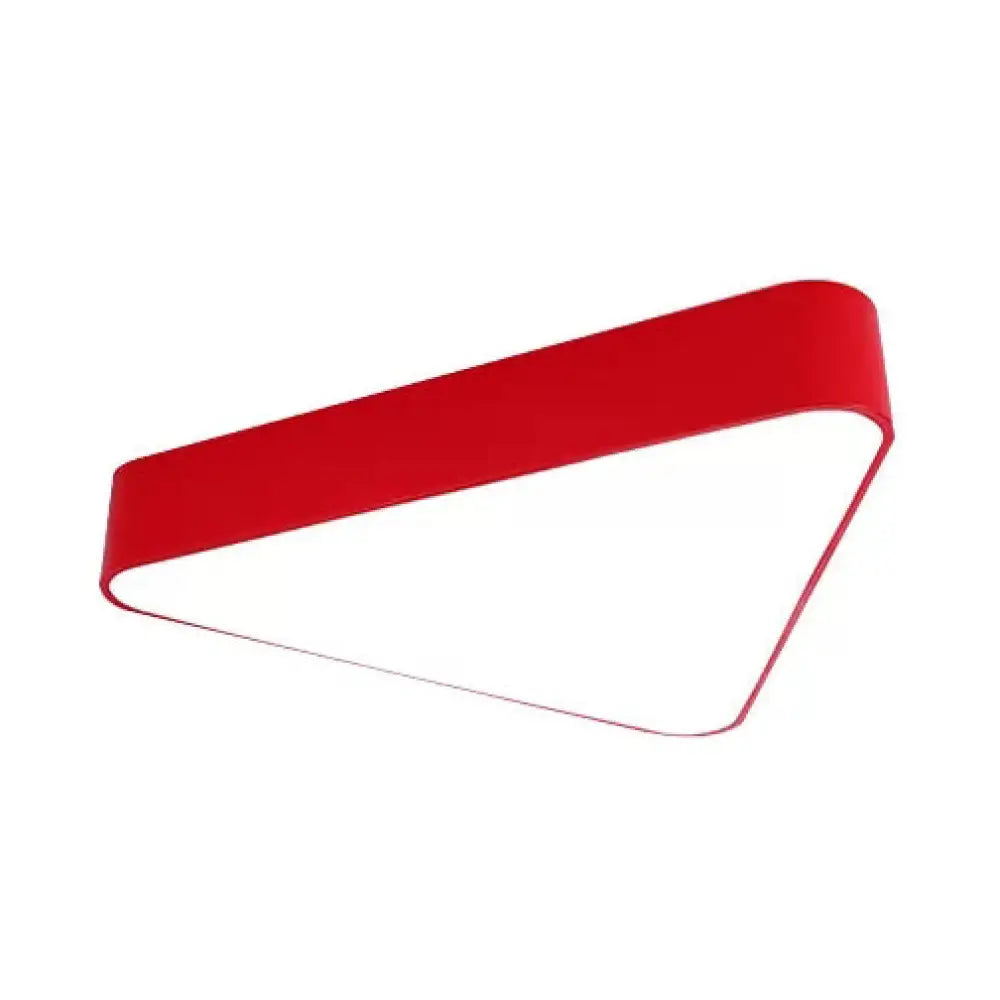 Modern Triangle Led Ceiling Light - Slim Flush Mount Design Red / Warm 18’