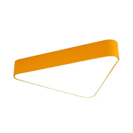 Modern Triangle Led Ceiling Light - Slim Flush Mount Design Yellow / Warm 18’