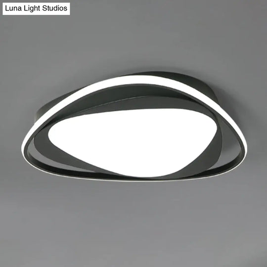 Modern Triangle Metal Ceiling Light Fixture - Black 16.5/20.5 Wide Led Flush Mount