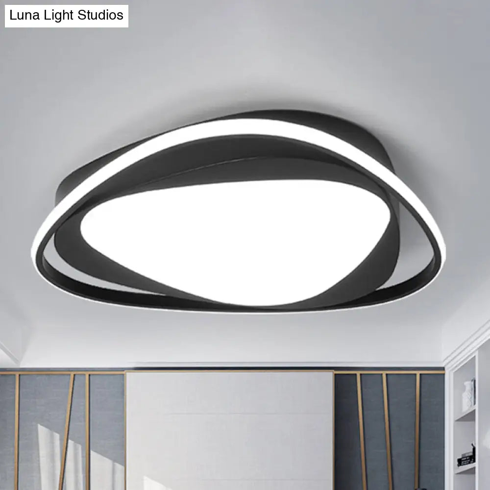 Modern Triangle Metal Ceiling Light Fixture - Black 16.5/20.5 Wide Led Flush Mount