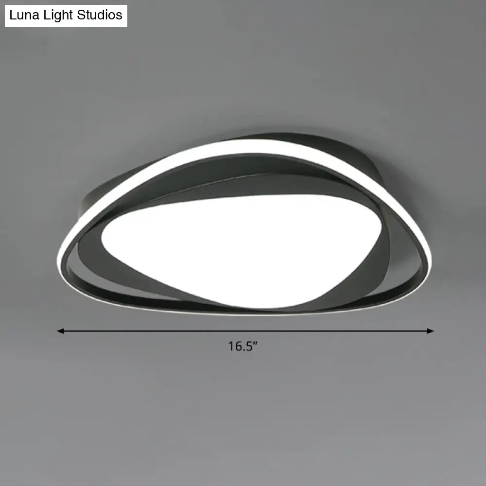 Modern Triangle Metal Ceiling Light Fixture - Black 16.5/20.5 Wide Led Flush Mount