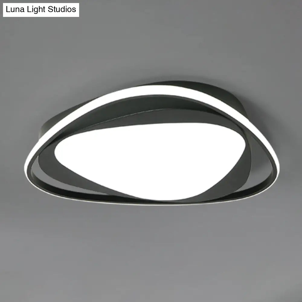 Modern Triangle Metal Ceiling Light Fixture - Black 16.5’/20.5’ Wide Led Flush Mount