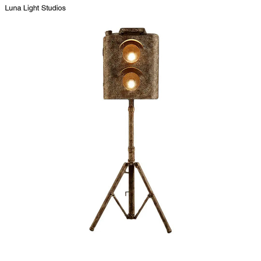 Modern Tripod Floor Light With 2 Metallic Bulbs - Ideal For Living Room