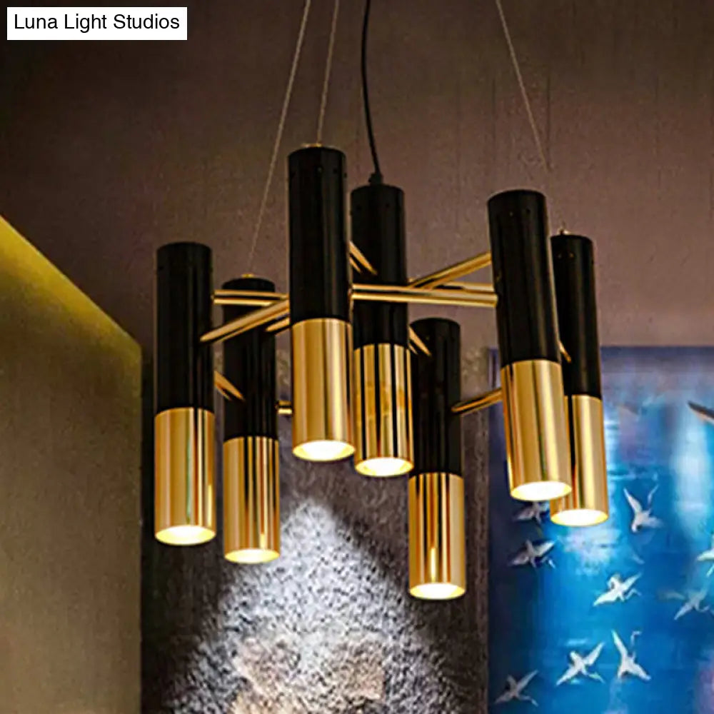 Modern Gold Tube Chandelier Light In Warm Glow For Living Room - 7/13/19 Lights 7 /