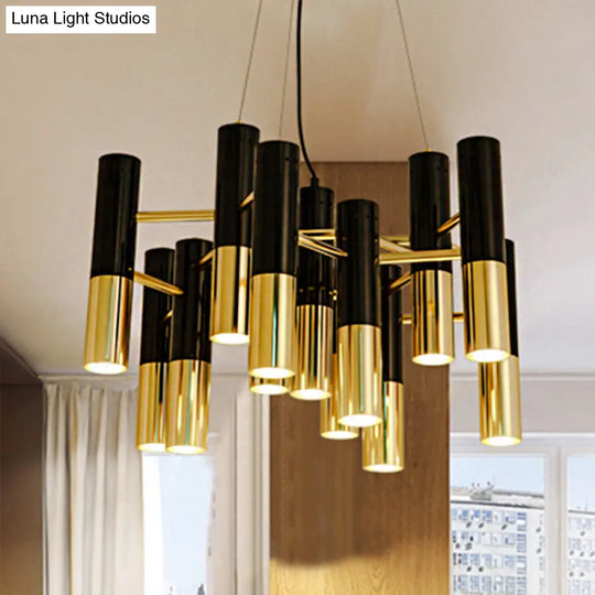 Modern Gold Tube Chandelier Light In Warm Glow For Living Room - 7/13/19 Lights 13 /