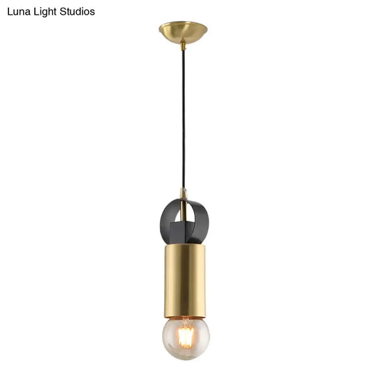 Modern Tube Mini Pendulum Light - Brass Finish For Bedroom Suspension