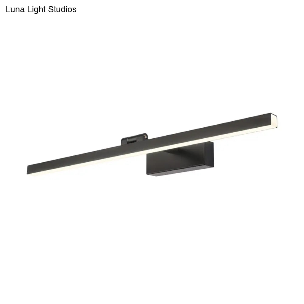 Modern Tubular Led Vanity Lamp In Black/White Finish For Bathroom Wall Lighting