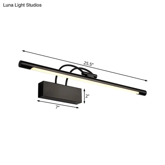 Modern Tubular Led Wall Sconce With Black Finish 18/21.5 W In Warm/White Light