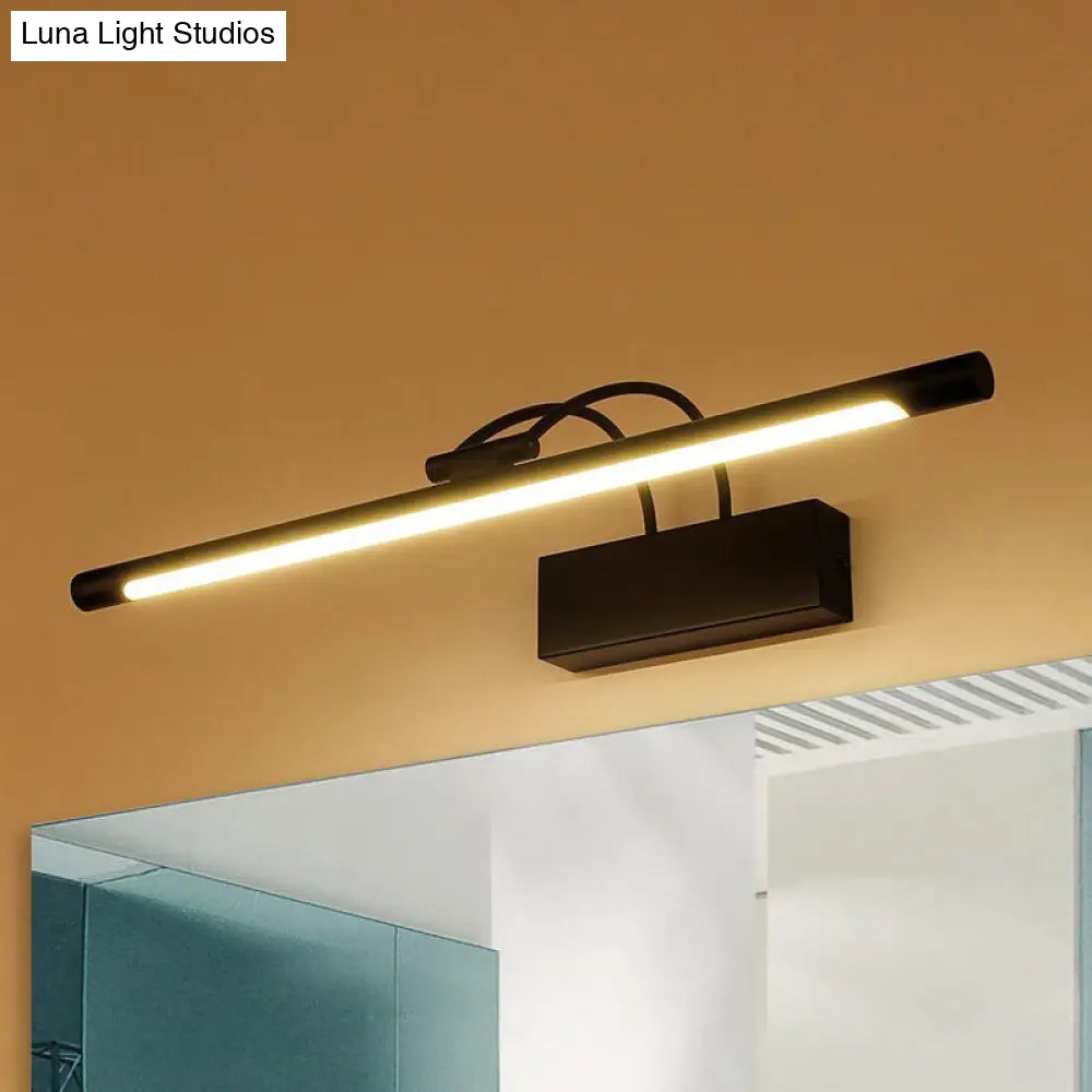 Modern Tubular Led Wall Sconce With Black Finish 18/21.5 W In Warm/White Light