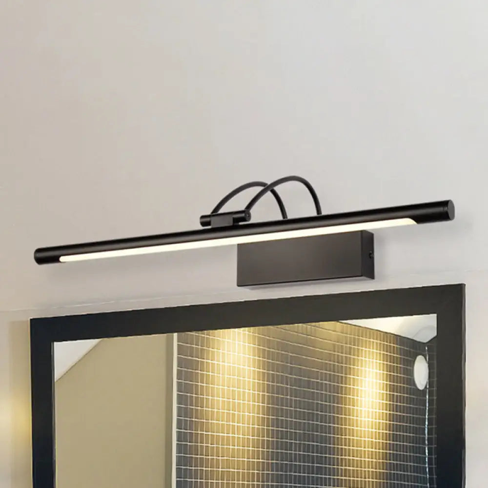 Modern Tubular Led Wall Sconce With Black Finish 18/21.5 W In Warm/White Light / 18 Warm