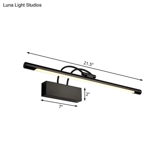 Modern Tubular Led Wall Sconce With Black Finish 18/21.5 W In Warm/White Light