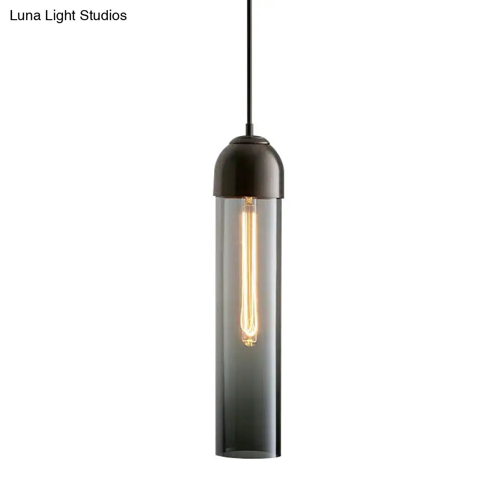 Modern Tubular Pendant Light - Sleek Glass Dining Room Lamp
