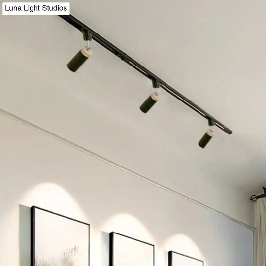 Modern Tubular Track Light For Commercial Use - Metal Spotlight With Semi-Mount Ceiling Design