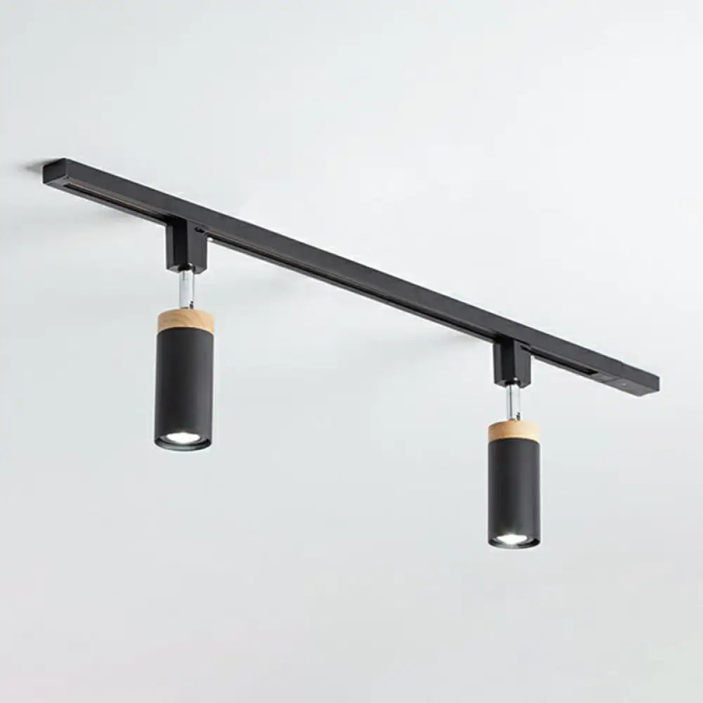 Modern Tubular Track Light For Commercial Use - Metal Spotlight With Semi-Mount Ceiling Design 2 /