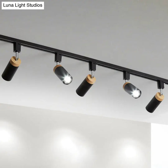 Modern Tubular Track Light For Commercial Use - Metal Spotlight With Semi-Mount Ceiling Design