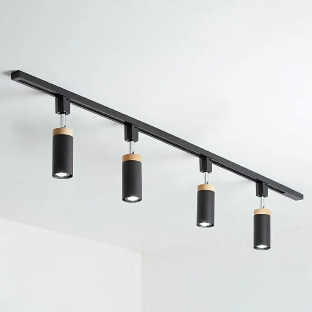 Modern Tubular Track Light For Commercial Use - Metal Spotlight With Semi-Mount Ceiling Design 4 /