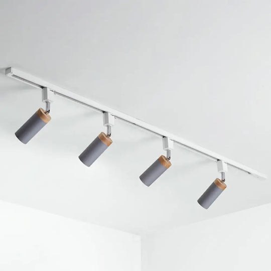 Modern Tubular Track Light For Commercial Use - Metal Spotlight With Semi-Mount Ceiling Design 4 /