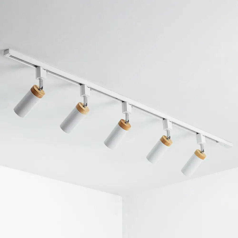 Modern Tubular Track Light For Commercial Use - Metal Spotlight With Semi-Mount Ceiling Design 5 /