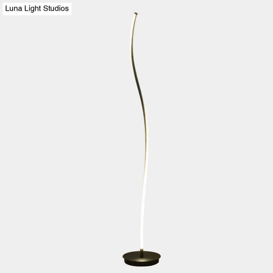 Modern Twist Aluminum Led Floor Lamp Simplistic Stand For Living Room