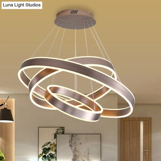 Modern Twisted Pendant Chandelier - Acrylic 1/2/3 Lights Brown Natural Light