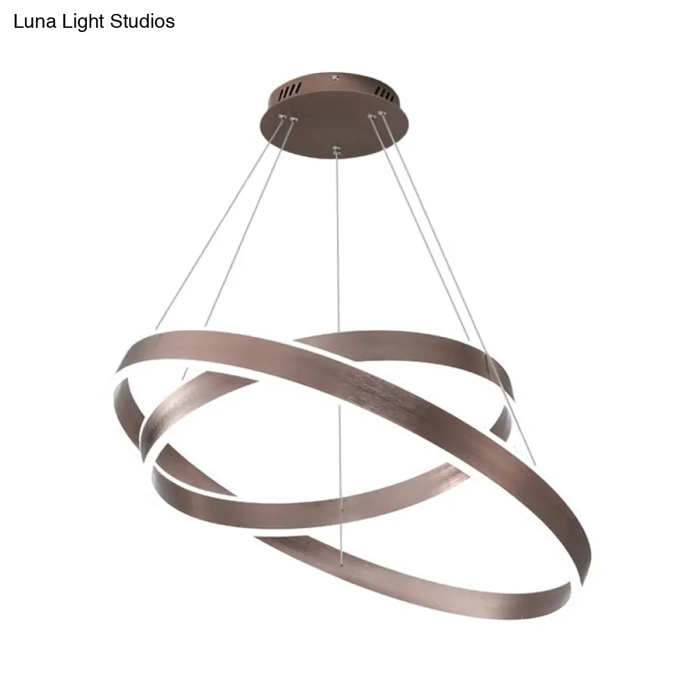 Modern Twisted Pendant Chandelier - Acrylic 1/2/3 Lights Brown Natural Light