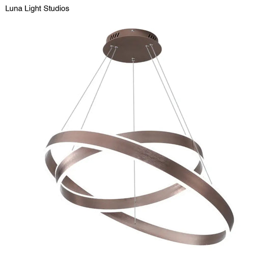 Modern Twisted Pendant Chandelier - Acrylic 1/2/3 Lights Brown Natural Light